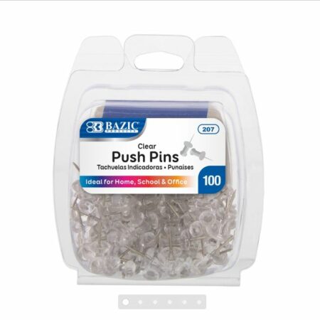 Clear Transparent Push Pins (100/Pack)