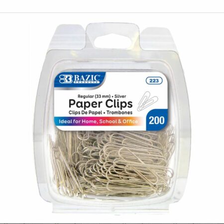 No.1 Regular (33mm) Silver Paper Clips (200/Pack)