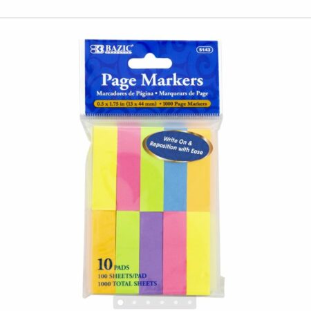 100 Ct. 0.5" X 1.75" Neon Page Marker (10/Pack)