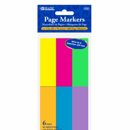 80 Ct. 1" X 3" Neon Page Markers (6/Pack)