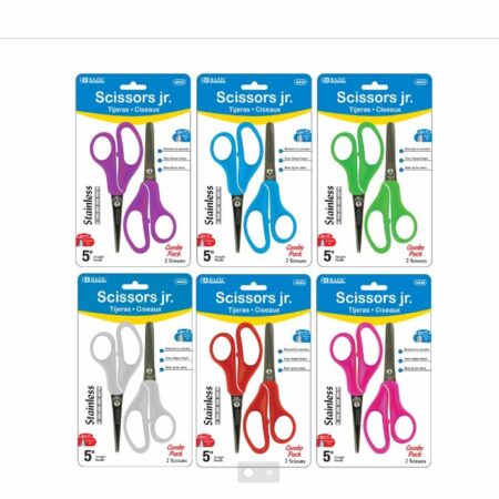 5" Blunt & Pointed Tip School Scissors (2/Pack)