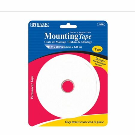 Mounting Tape, Double Sided Foam, 1"x200"