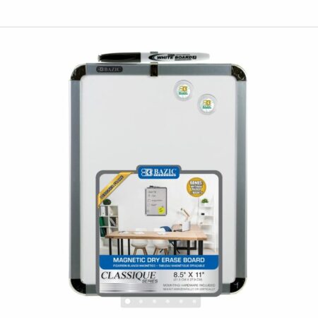 8.5" X 11" Magnetic Dry Erase Board w/ Marker & 2 Magnets