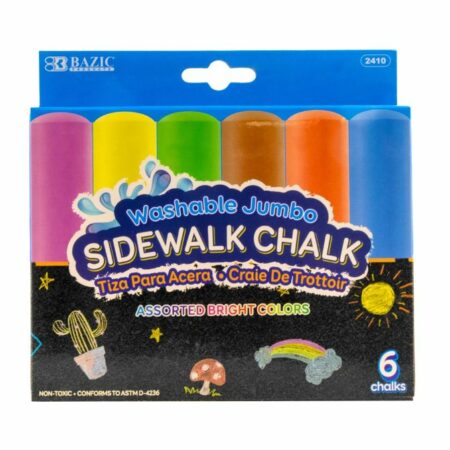 Jumbo Sidewalk Chalks 6 Color - Pack of 24