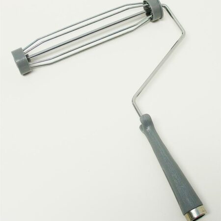 Better quality 9-inch paint roller frame with 5-wire cage and threaded handle for daily painting use