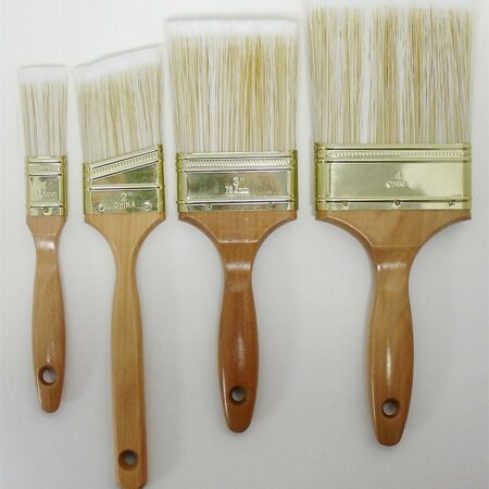 4-piece polyester paint brush set with wall and sash brushes – ideal for professional use