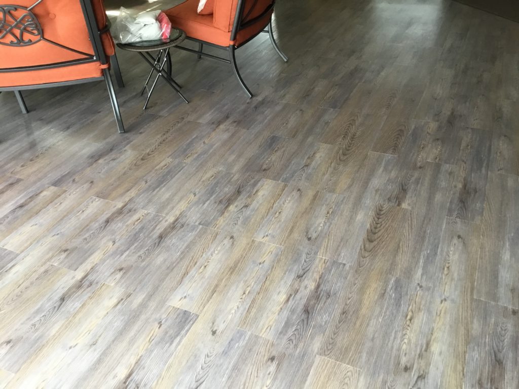 silver spruce floor planks installed