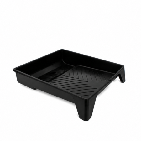 Black plastic paint tray 11x16 inch on white background
