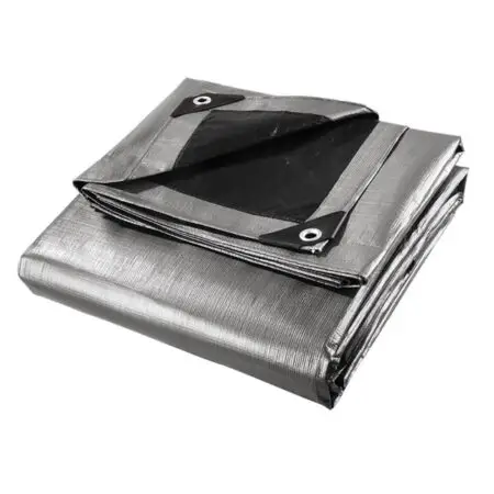 Heavy Duty 10 Mil Tarp 9 x 12 – Silver with Black Back