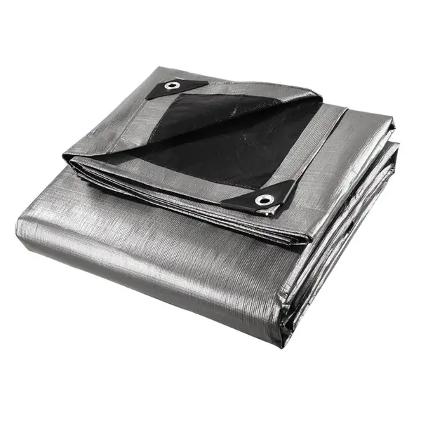 Heavy Duty 10 Mil Tarp 9 x 12 – Silver with Black Back