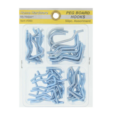 Peg Board Hooks, 50pc Assortment