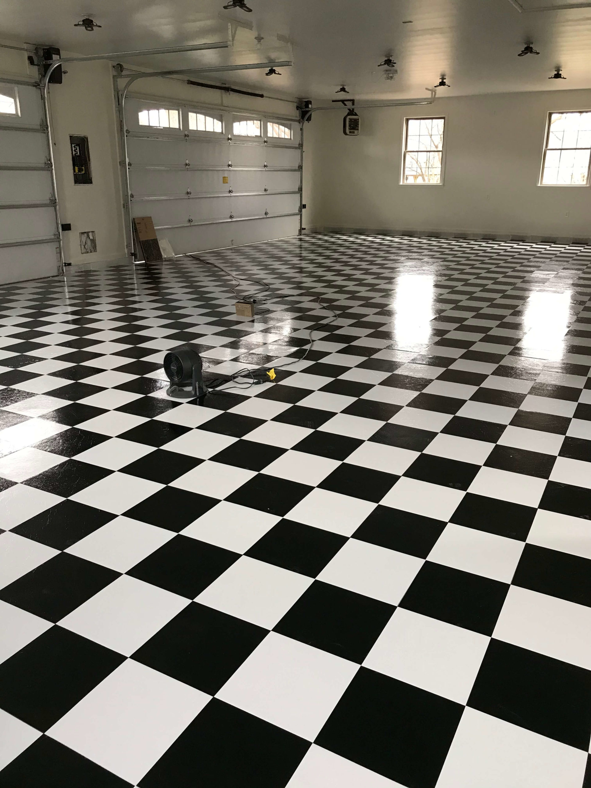 tiled garage floor