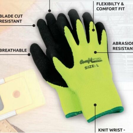 Latex Dipped Green Terry Glove