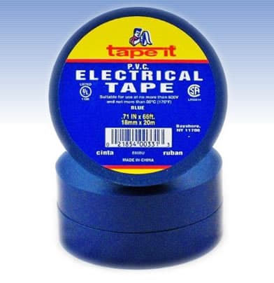 Blue PVC Electric Tape, 3/4" x 60' - 100 Per Case