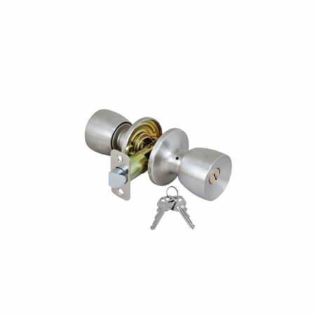 Entry Door Knob Tubular-Stainless Steel with 2 KW1 Keys - Wholesale Price