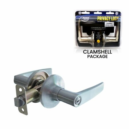 Satin Nickel Light Commercial Duty Privacy Door Lever Lock Set With Decorative Handle - Wholesale Price
