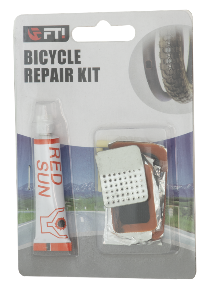 The Tire Repair Kit for Bicycles provides cyclists with essential tools to quickly fix punctures on the go.