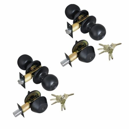 Oil Rubbed Bronze Entry Door Knob Combo Lock Set with Deadbolt and SC1 Keys – Wholesale Box of 12