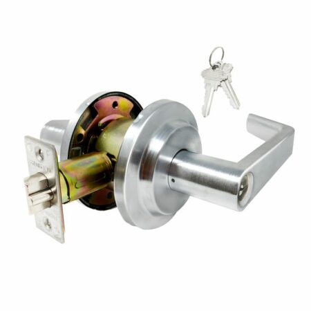 Heavy duty Grade 2 commercial lever lockset – satin chrome – UL listed – keyed alike or different – box of 10
