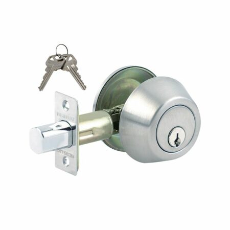 Grade 3 stainless steel single cylinder deadbolt lock – 2 KW1 keys – keyed alike – boxed – wholesale pack of 12