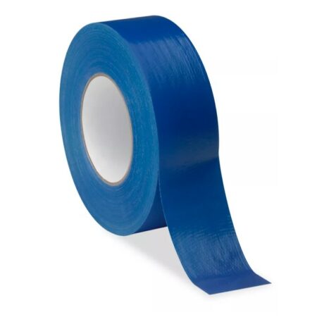 2-inch x 10-yard blue duct tape – case of 54 rolls. Strong adhesive with a durable cloth backing for repairs, crafts, bundling, and industrial use.