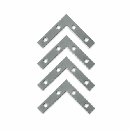 3 inch zinc plated flat corner brace 4-pack – corrosion-resistant steel brackets for framing and repair
