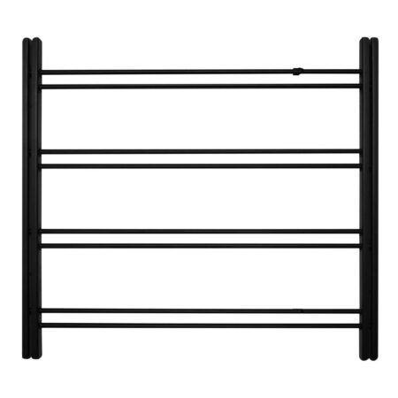 4-bar solid steel window security guards, 20-inch height, adjustable width 22 to 38 inches, black powder-coated, pack of 5.