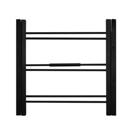 3-bar steel window guard, 15-inch height, adjustable from 15 to 24 inches, black powder-coated for home or business security.