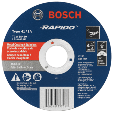 4-1/2" x 1/16" x 7/8" BOSCH Cut Off Wheel – Wholesale Price