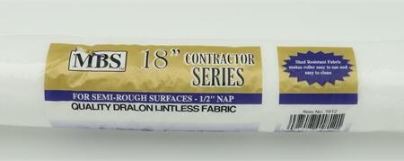 MBS 18" Professional Roller Cover 1/2" Nap -Lintless Dralon White – Wholesale Price