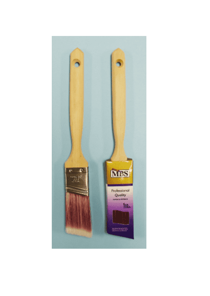 1.5 inch professional sash paint brush with lacquered wood handle and polyester bristles; high quality wholesale pricing