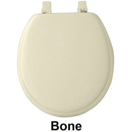 Bone White Soft Vinyl Cushioned Toilet Seat 17”