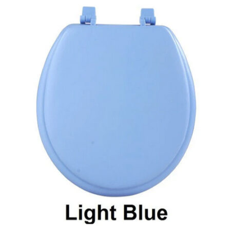 Light Blue Color Soft Cushioned Toilet Seat 17”