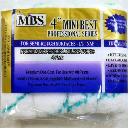 4" Mini Roller Covers, 1/2" NAP -PREMIUM MICROFIBER