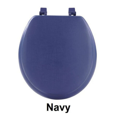 Navy Color Soft Vinyl Cushioned Toilet Seat 17”