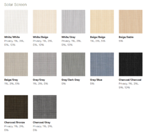Solar Shades Gallery Of Colors