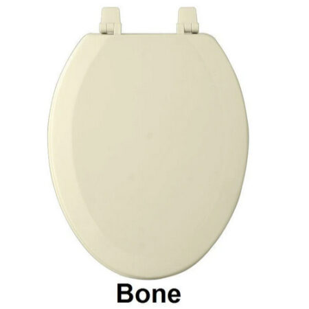 Bone White Color Soft Wood Elongated Toilet Seat 19”