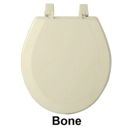 Bone White Color Soft Wood Standard Toilet Seat 17”