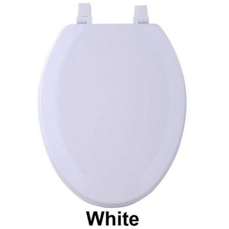 White Color Soft Wood Elongated Toilet Seat 19”
