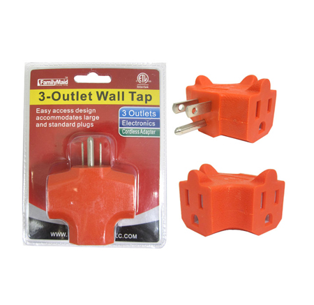 Outlet Adapter 3-Way Wall Tap
