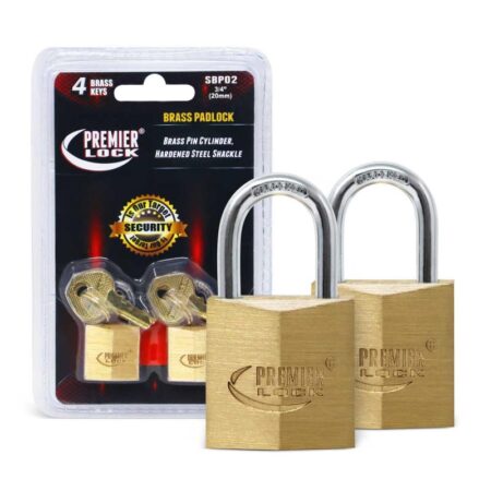 Set of 2 solid brass padlocks 3/4"
