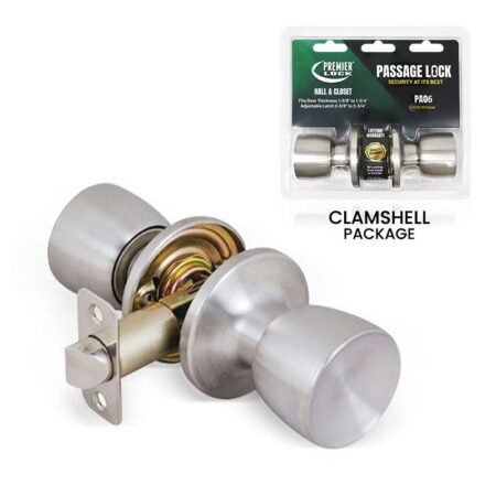Passage Door Knob-Tubular Stainless Steel Carded - Wholesale Price