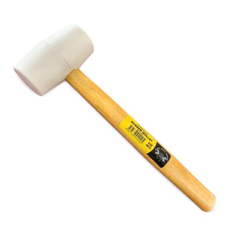 White Rubber Mallet - 8 oz. Lacquered Wooden Handle