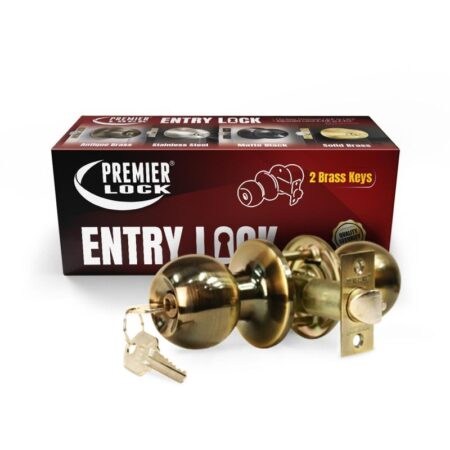 Entry Door Knob with 2 KW1 Antique Brass Keyed Alike Wholesale Price - Box of 12