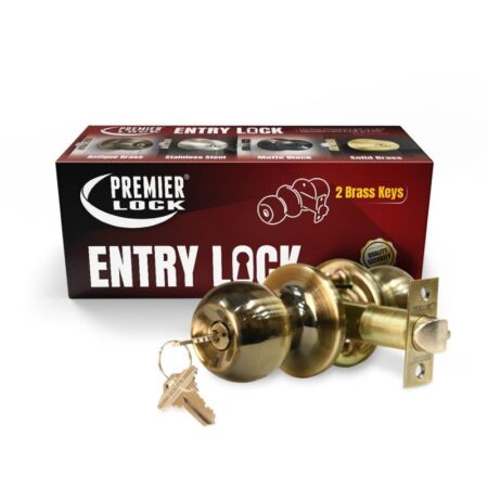 Entry Door Knob with 2 SC1 Antique Brass Keyed Alike - Wholesale Price - Box of 12