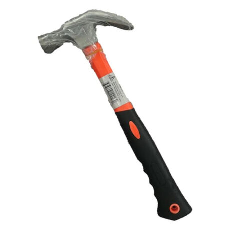 16-Ounce Claw Hammer with Grip & Fiberglass Handle Orange – Wholesale Price