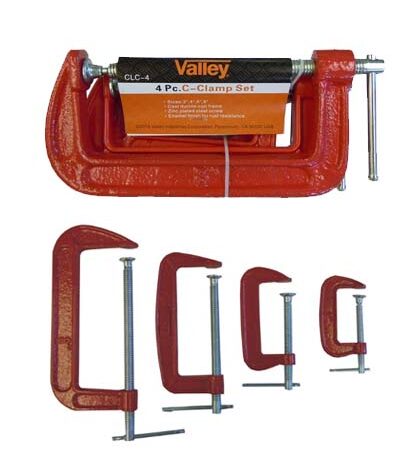 C-Clamp Set 4-Piece (3", 4", 6" & 8") RED – Wholesale Price