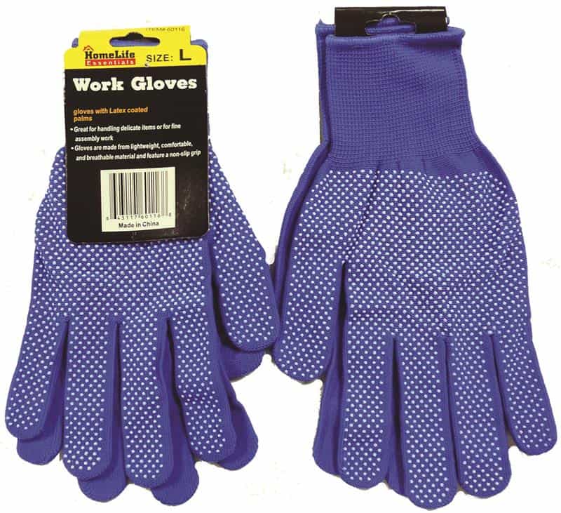 Blue Knit Work Gloves with PVC Dots for Grip & Safety, Snug Elastic Wrist - Size Large - 144 Pair per case. Mazer Wholesale Saves You Money. Only $1.09 per pair