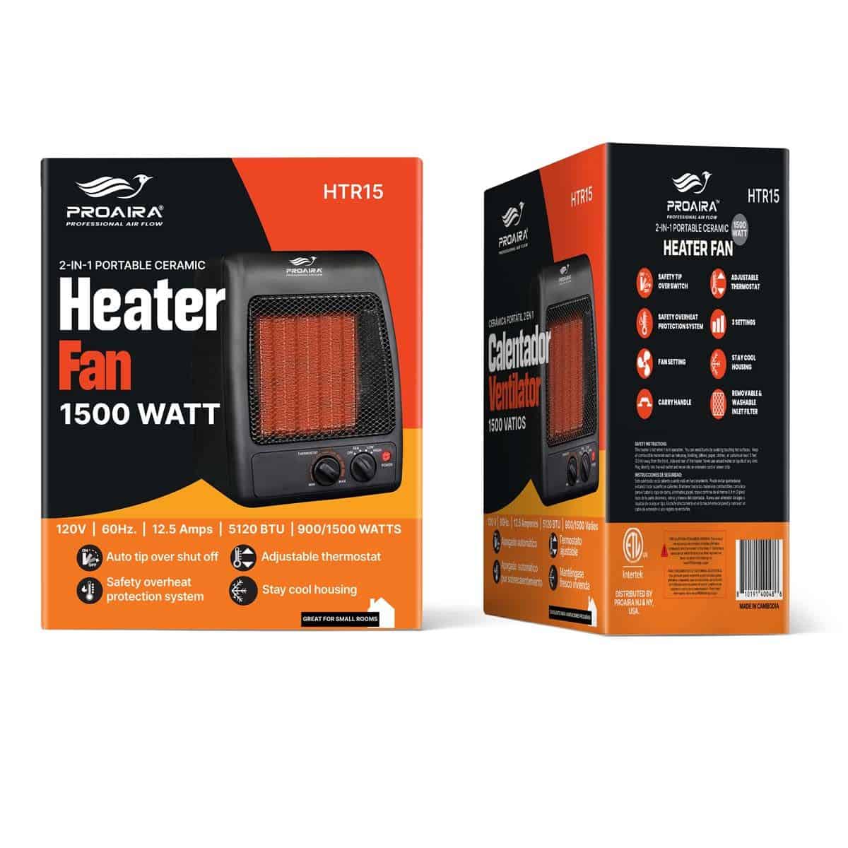 Portable Ceramic Heater Fan - with Safety Tip-Over Switch - Wholesale Price - Image 4