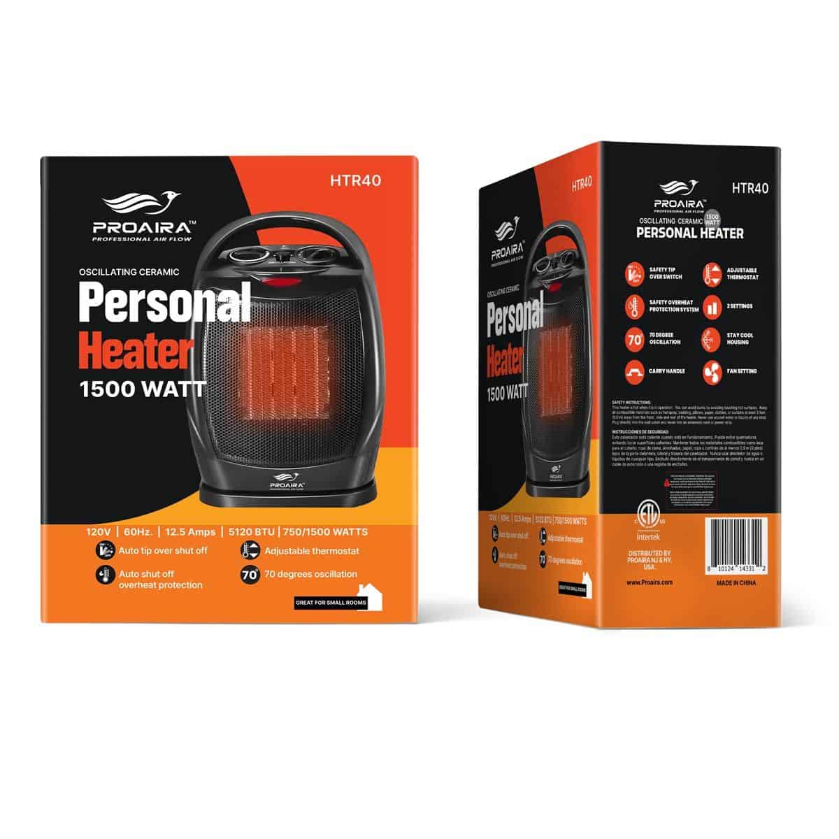 Oscillating Ceramic Heater with Carry Handle - Case of 6 Heaters - Wholesale Price - Image 5